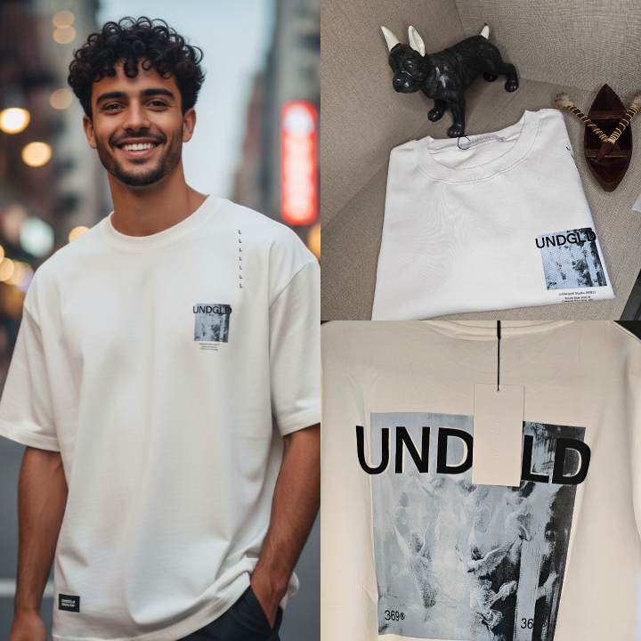 Camiseta Undergold  Blanco y color Negro